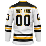 Custom White Black Solid Colour Hockey Jersey