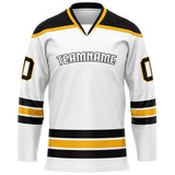 Custom White Black Solid Colour Hockey Jersey