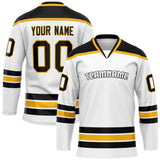 Custom White Black Solid Colour Hockey Jersey