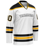 Custom White Black Solid Colour Hockey Jersey