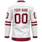 Custom White Crimson Solid Colour Hockey Jersey