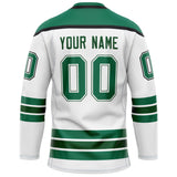 Custom White Kelly Green Solid Colour Hockey Jersey