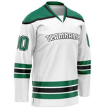 Custom White Kelly Green Solid Colour Hockey Jersey