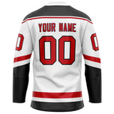 Custom White Red Solid Colour Hockey Jersey