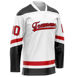 Custom White Red Solid Colour Hockey Jersey