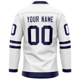 Custom White Navy Solid Colour Hockey Jersey