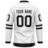 Custom White Black Solid Colour Hockey Jersey