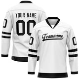 Custom White Black Solid Colour Hockey Jersey