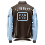 Custom Brown Light Blue Jacket JA010108011817080817