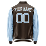 Custom Brown Light Blue Jacket JA0101080118B21808