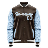 Custom Brown Light Blue Jacket JA0101080118B21808