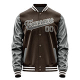 Custom Brown Dark Grey Jacket JA0101200118B31820