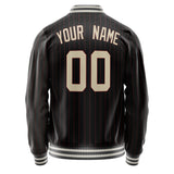 Custom Black Cream Solid Color Varsity Letterman Jacket JA02240617HF034