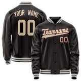 Custom Black Cream Solid Color Varsity Letterman Jacket JA02240617HF034