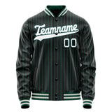 Custom Black White Teal Pinstripe Varsity Letterman Jacket JA02240617HF052