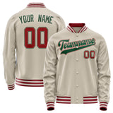 Custom Cream Kelly-Green Solid Color Varsity Letterman Jacket JA02240617JC090