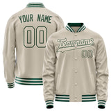 Custom Cream Kelly-Green Solid Color Varsity Letterman Jacket JA02240617JC099