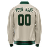 Custom Cream Kelly-Green Solid Color Varsity Letterman Jacket JA02240617JC100