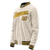 Custom Cream Gold Solid Color Varsity Letterman Jacket JA02240617JC102