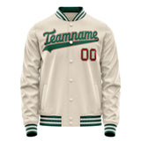 Custom Cream Kelly-Green Solid Color Varsity Letterman Jacket JA02240617JC105