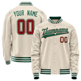 Custom Cream Kelly-Green Solid Color Varsity Letterman Jacket JA02240617JC105