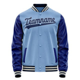 Custom Light-Blue Royal Solid Color Varsity Letterman Jacket JA02240617JC236