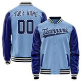 Custom Light-Blue Royal Solid Color Varsity Letterman Jacket JA02240617JC236