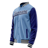 Custom Light-Blue Royal Solid Color Varsity Letterman Jacket JA02240617JC236