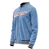 Custom Light-Blue White Solid Color Varsity Letterman Jacket JA02240617JC237