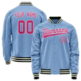 Custom Light-Blue Pink Solid Color Varsity Letterman Jacket JA02240617JC238