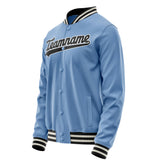 Custom Light-Blue Black Solid Color Varsity Letterman Jacket JA02240617JC242