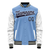 Custom Light-Blue Navy Solid Color Varsity Letterman Jacket JA02240617JC249