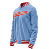 Custom Light-Blue Orange Solid Color Varsity Letterman Jacket JA02240617JC250