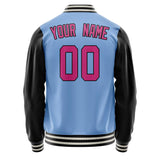 Custom Light-Blue Pink Solid Color Varsity Letterman Jacket JA02240617JC254