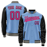 Custom Light-Blue Pink Solid Color Varsity Letterman Jacket JA02240617JC254