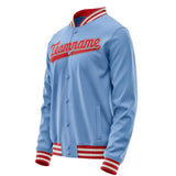 Custom Light-Blue Red Solid Color Varsity Letterman Jacket JA02240617JC255