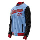 Custom Light-Blue Crimson Solid Color Varsity Letterman Jacket JA02240617JC257