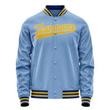 Custom Light-Blue Gold Solid Color Varsity Letterman Jacket JA02240617JC260