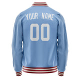 Custom Light-Blue White Solid Color Varsity Letterman Jacket JA02240617JC262