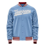 Custom Light-Blue White Solid Color Varsity Letterman Jacket JA02240617JC262