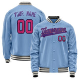 Custom Light-Blue Purple Solid Color Varsity Letterman Jacket JA02240617JC265