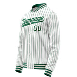 Custom White Kelly-Green Kelly Green Pinstripe Varsity Letterman Jacket JA02240617JC488