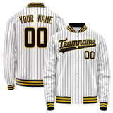 Custom White Black Black Pinstripe Varsity Letterman Jacket JA02240617JC490