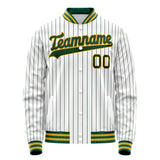 Custom White Kelly-Green Kelly Green Pinstripe Varsity Letterman Jacket JA02240617JC498