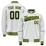 Custom White Kelly-Green Kelly Green Pinstripe Varsity Letterman Jacket JA02240617JC498