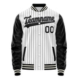 Custom White Black Gray Pinstripe Varsity Letterman Jacket JA02240617JC504