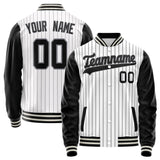 Custom White Black Gray Pinstripe Varsity Letterman Jacket JA02240617JC504