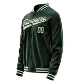 Custom Green Cream Solid Color Varsity Letterman Jacket JA02240617JG179