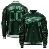 Custom Green Kelly-Green Solid Color Varsity Letterman Jacket