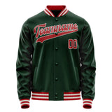 Custom Green Red Solid Color Varsity Letterman Jacket JA02240617JG185